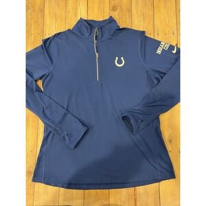 Nike Women's XL Indianapolis Colts Sideline Dri-FIT Half-Zip Pullover Blue EUC